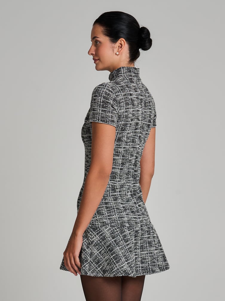 Твидовое мини платье с люрексом