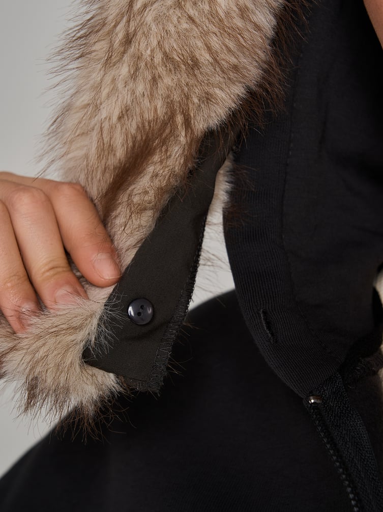 Утепленное зип-худи с опушкой и начесом