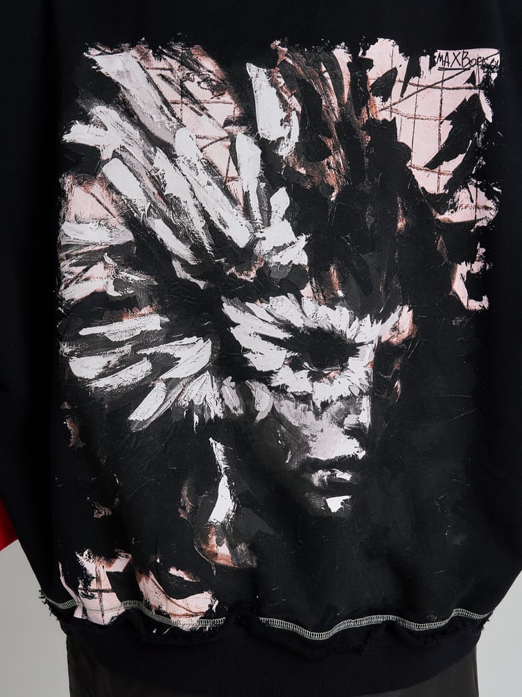 Толстовка с капюшоном и принтом Макс Борисов