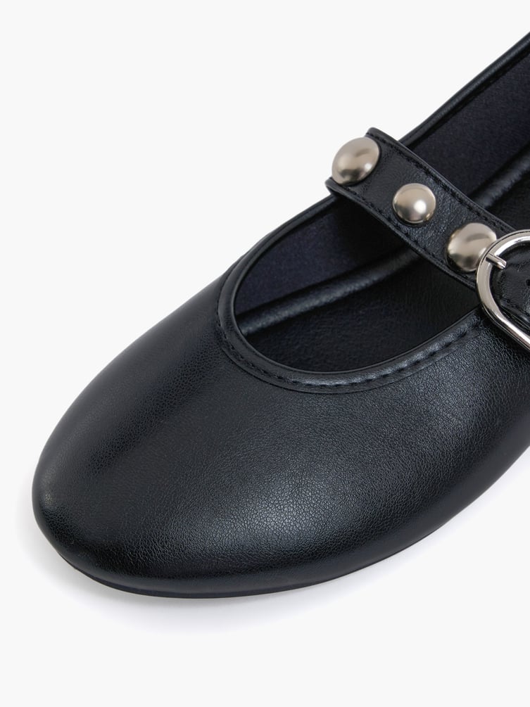 Балетки из экокожи с ремешком