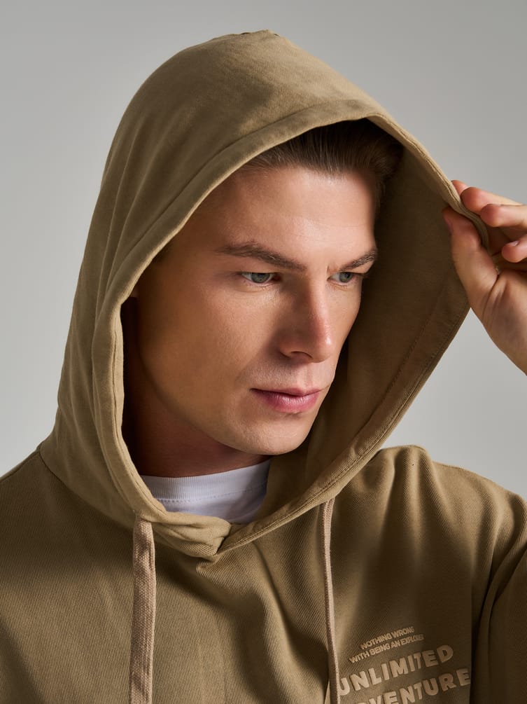 Худи варенка с надписью и начесом