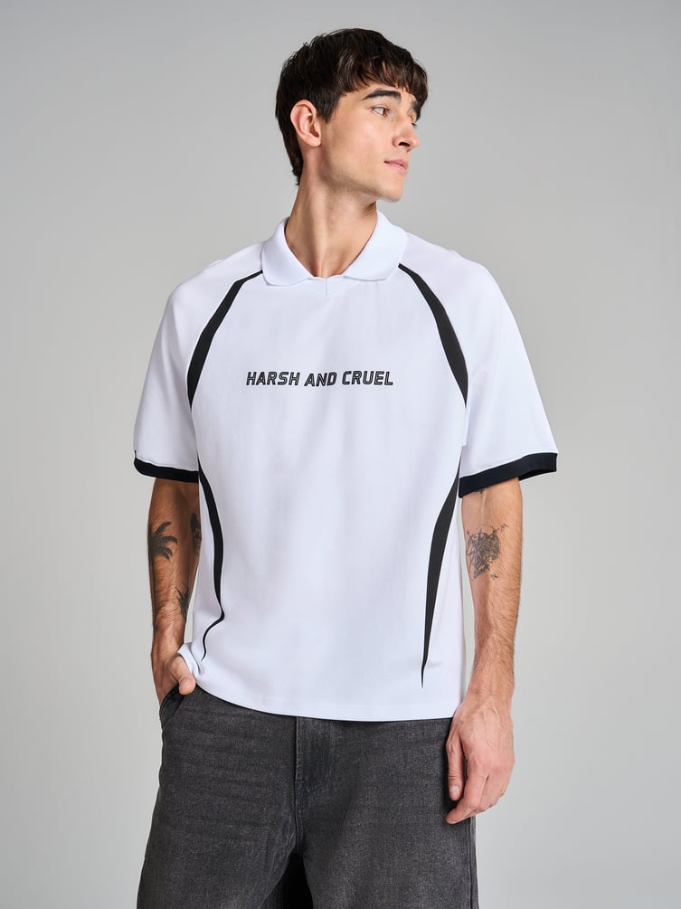 Футболка с воротником поло и надписью