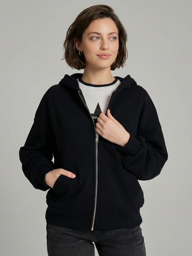 Зип худи  с капюшоном без начеса