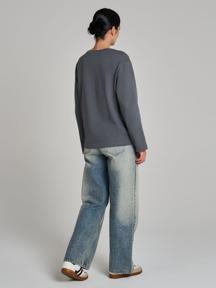 Лонгслив оверсайз с принтом