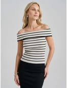 Топ лапша в полоску с открытыми плечами