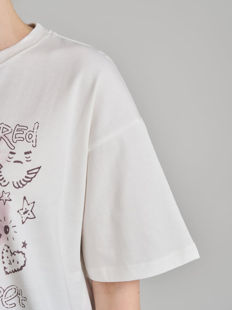 Футболка из хлопка с принтом кошки