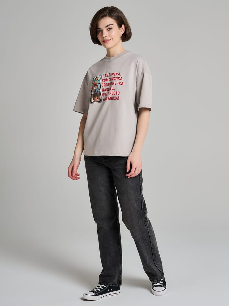 Футболка оверсайз с принтом Мосфильм