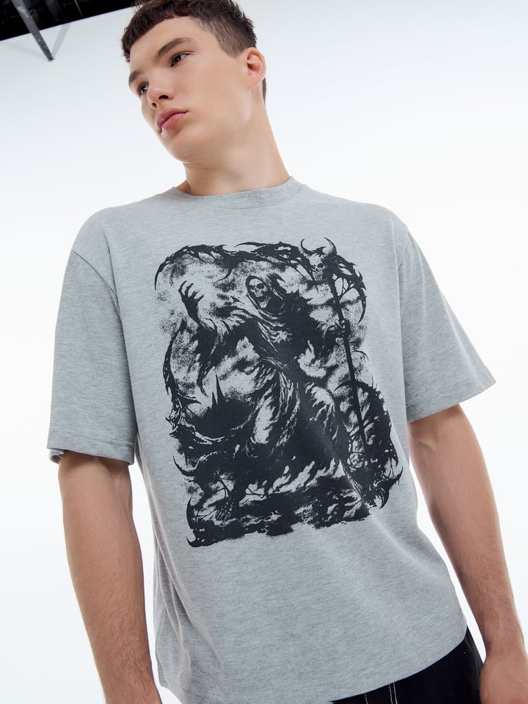 Футболка свободного кроя с принтом