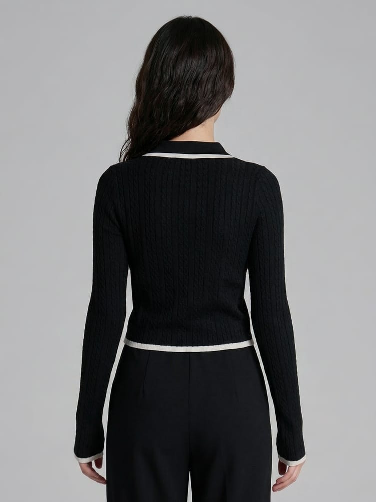 Пуловер трикотажный с косами