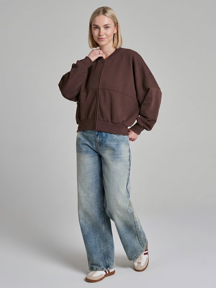 Толстовка бомбер укороченная