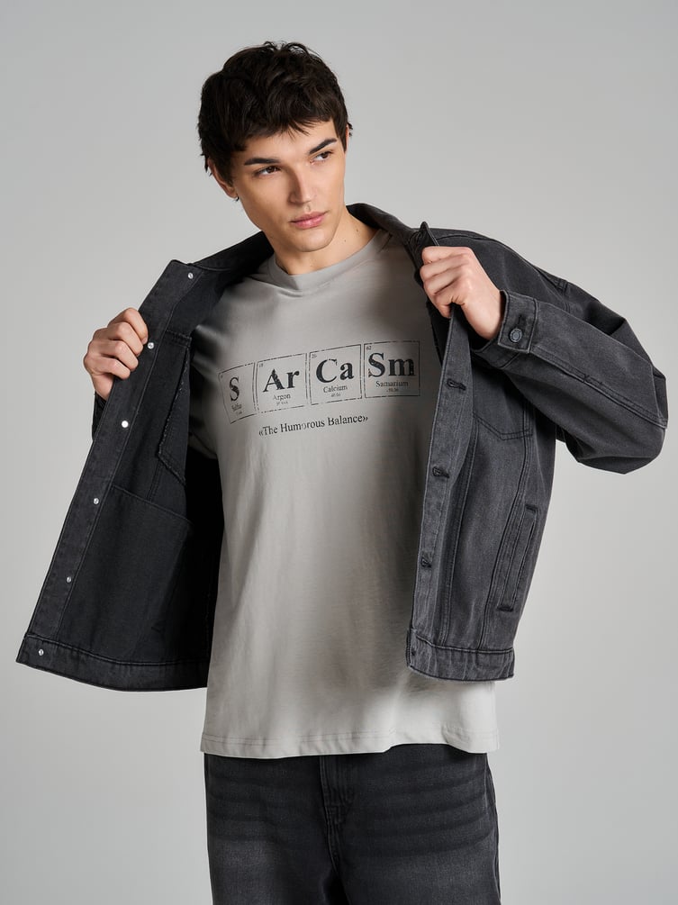 Футболка из хлопка с надписью Sarcasm