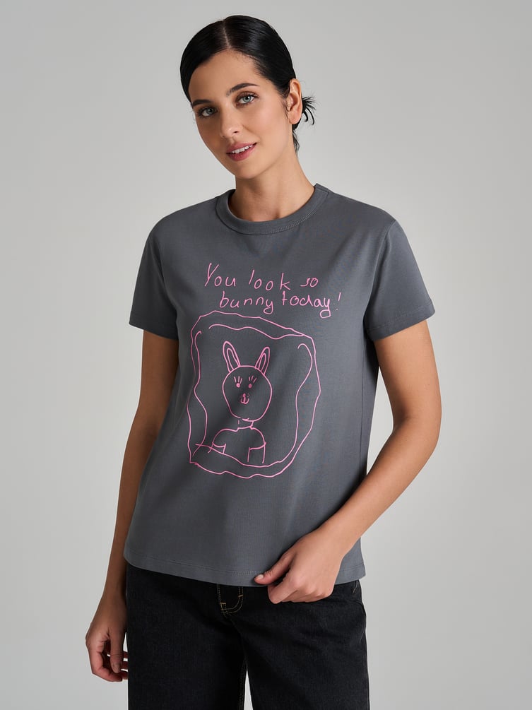 Футболка из хлопка с принтом