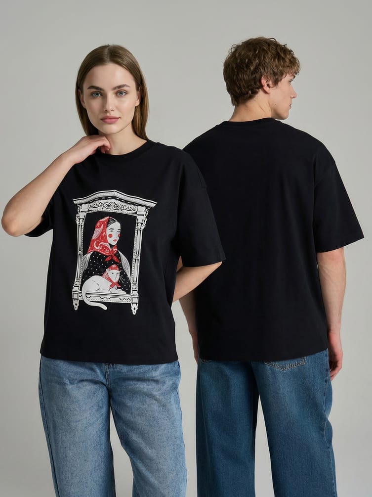 Футболка оверсайз с принтом Russian Vibes