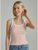 Майка на широких бретелях в рубчик