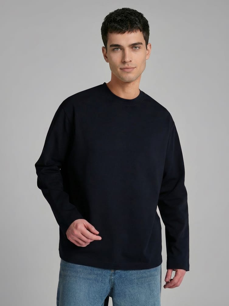 Лонгслив из хлопка с длинным рукавом