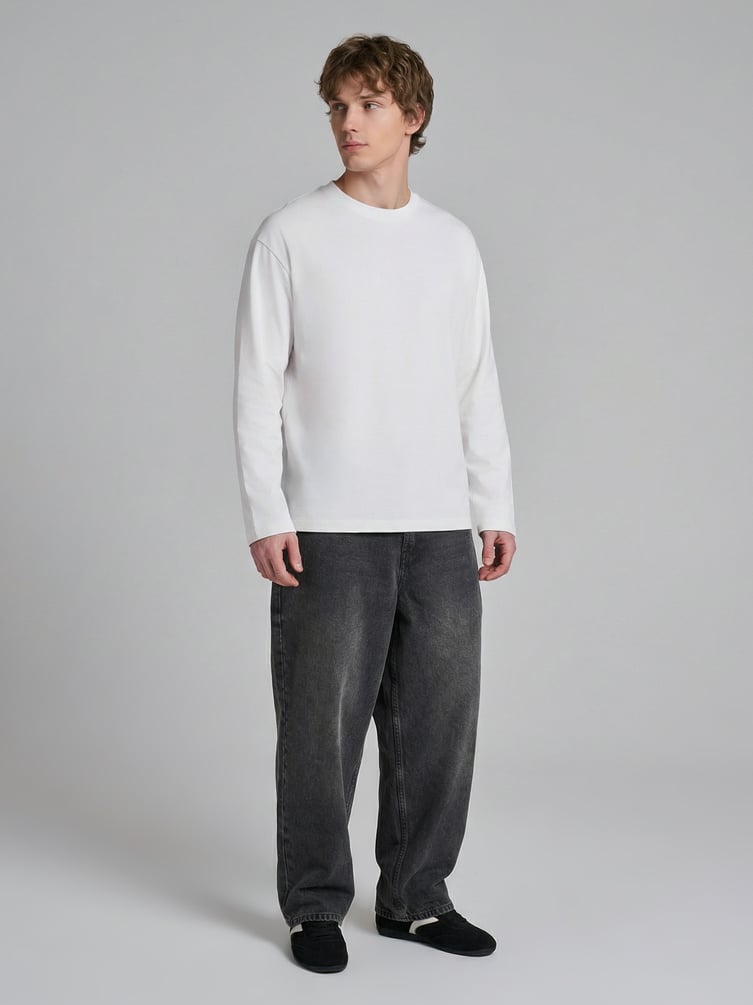 Лонгслив из хлопка с длинным рукавом