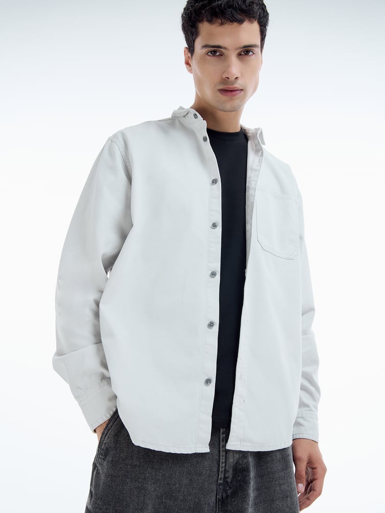 Плотная рубашка с длинным рукавом