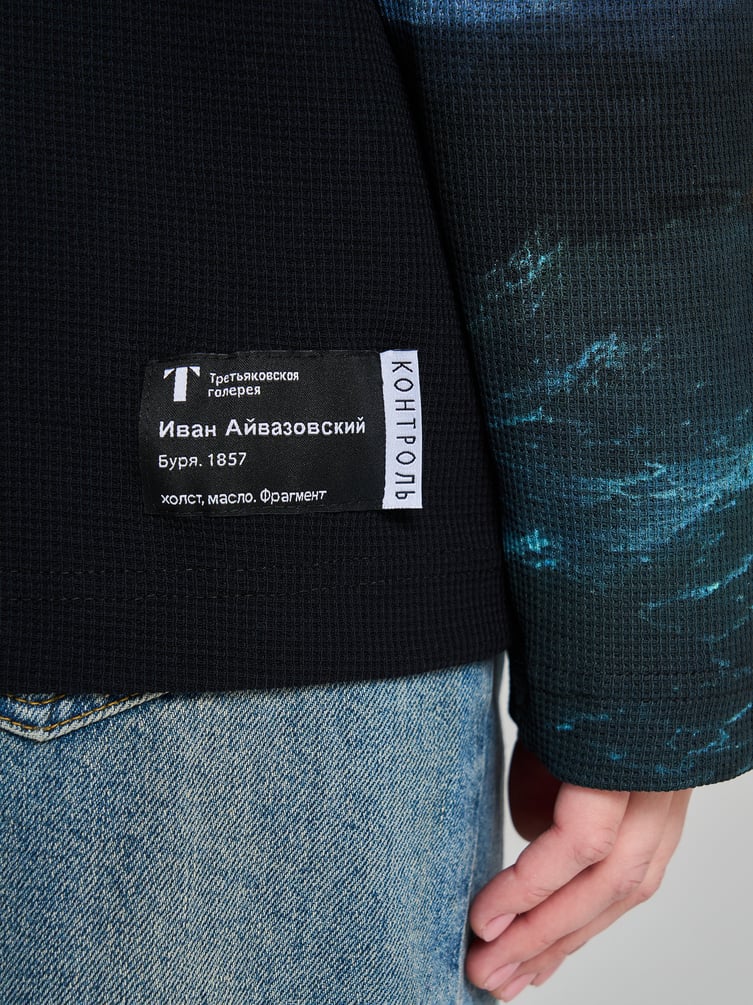 Лонгслив с принтом картин Третьяковской галереи