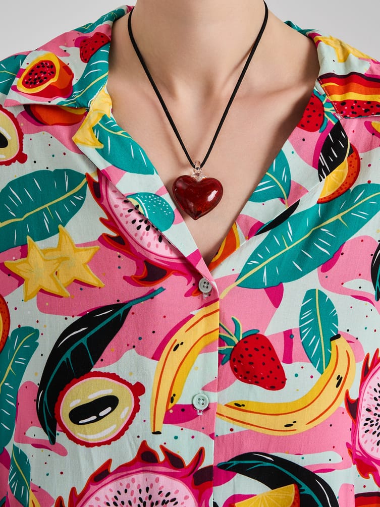 Рубашка гавайская с принтом