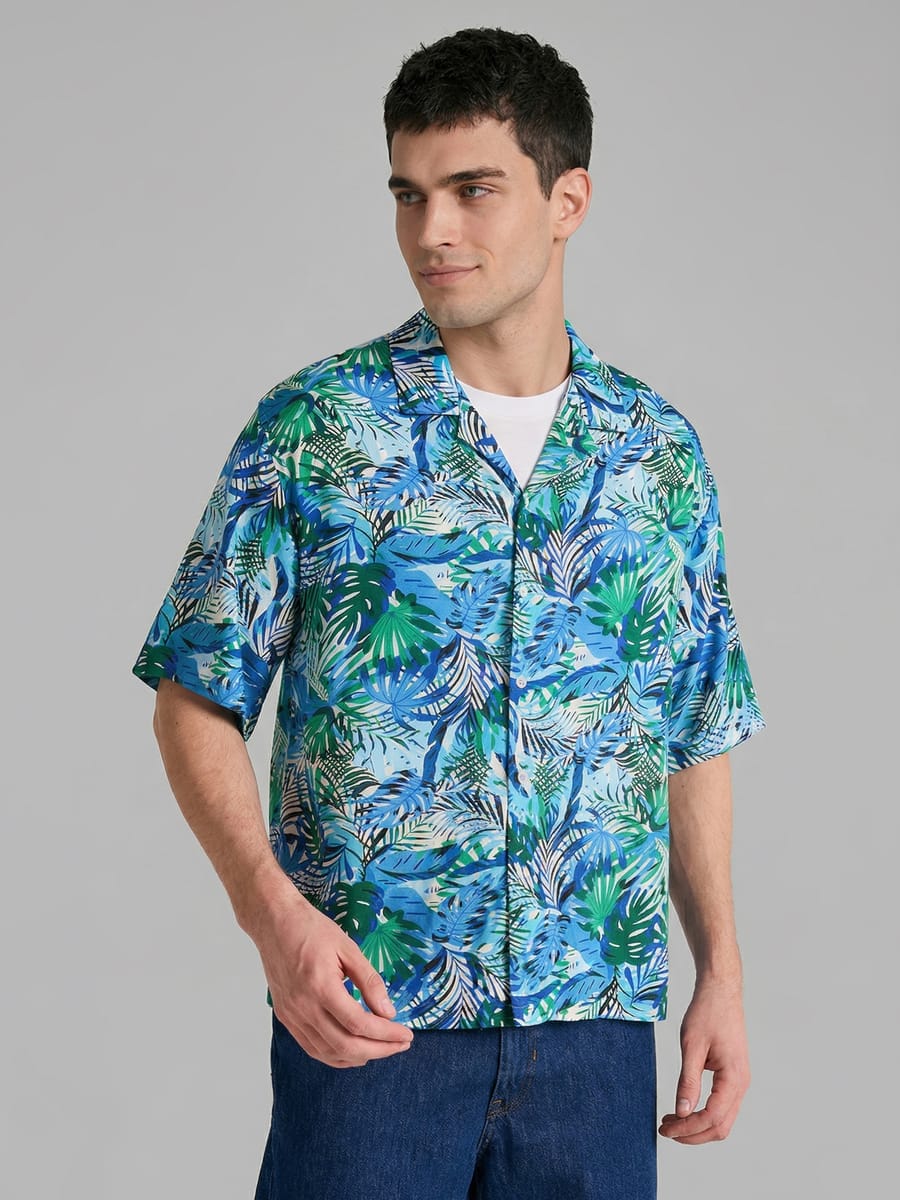 Рубашка пляжная с коротким рукавом