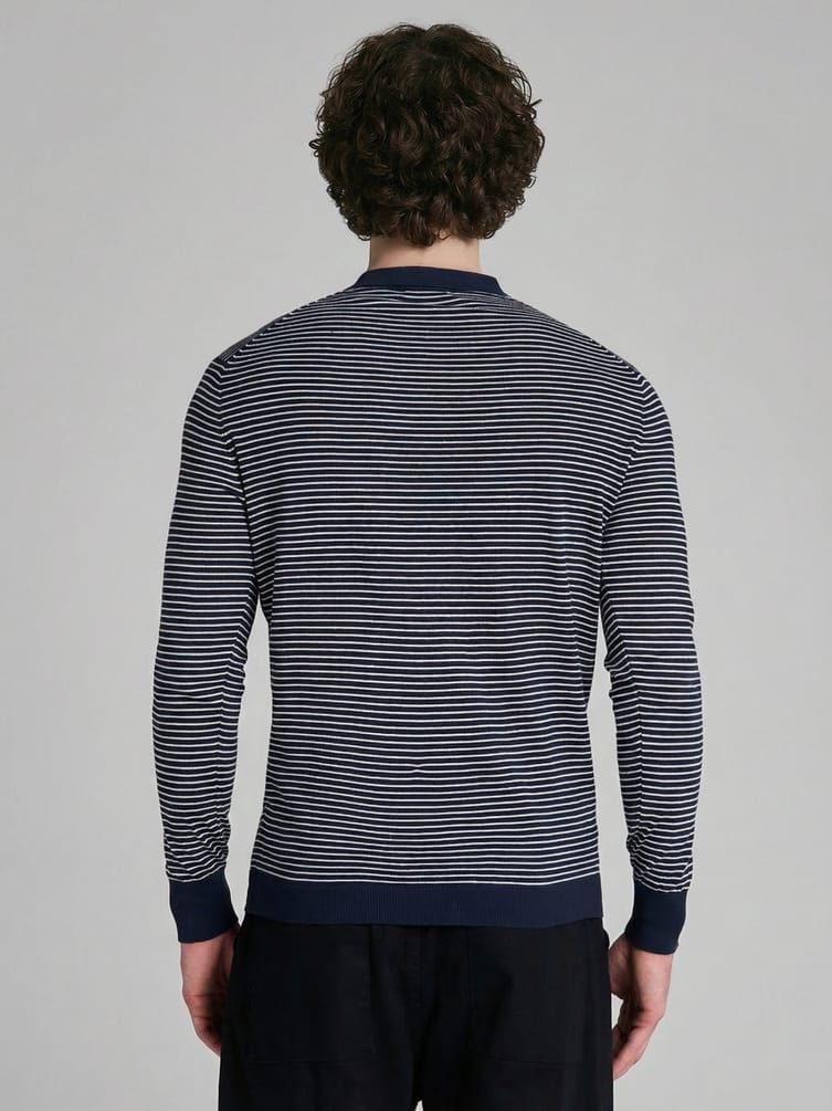 Джемпер поло в полоску