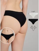 Трусы-танга - 2 шт. в рубчик