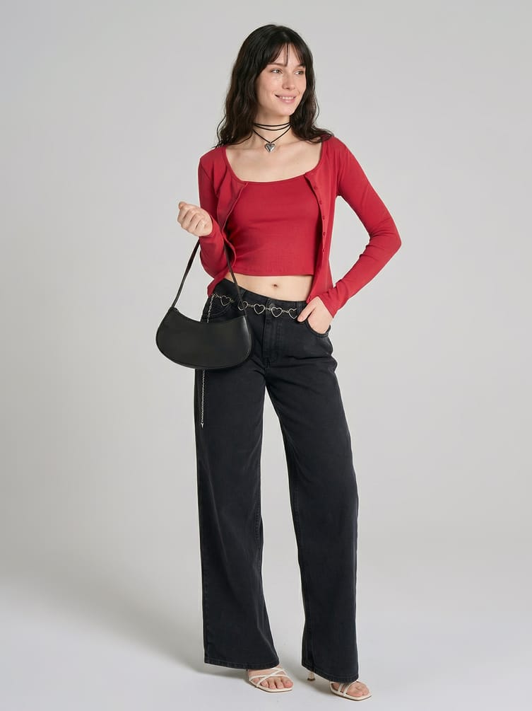 Джинсы багги с вареным эффектом