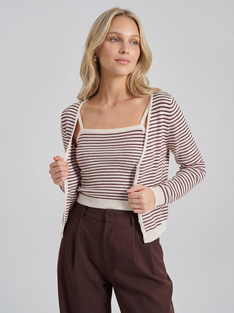 Кардиган полосатый на пуговицах