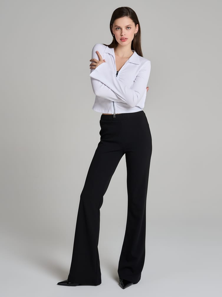 Блузка на молнии с рукавами клеш