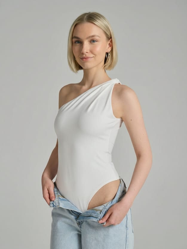 Боди нарядное с лямкой на одно плечо