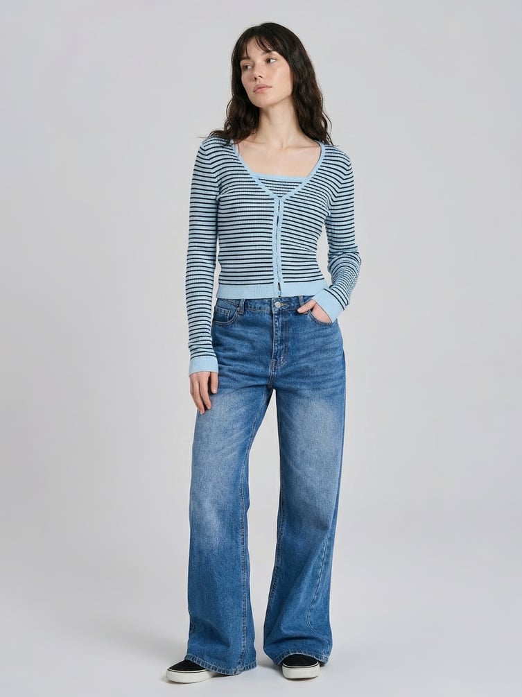 Кардиган полосатый на пуговицах