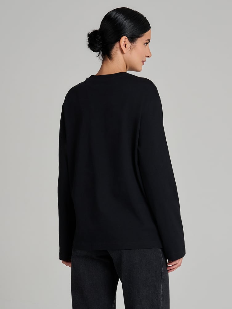 Лонгслив оверсайз с принтом кошки