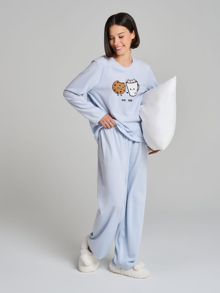 Пижама теплая с лонгсливом и брюками