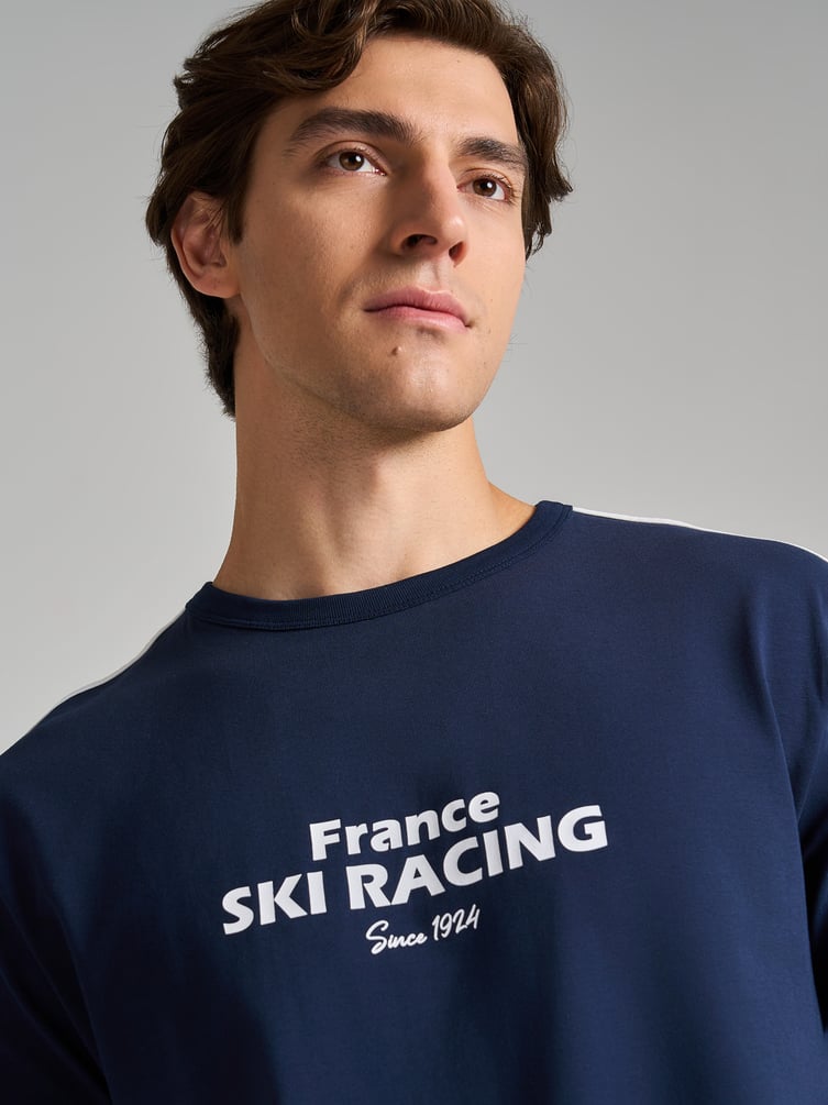 Футболка спортивная с надписью и лампасами