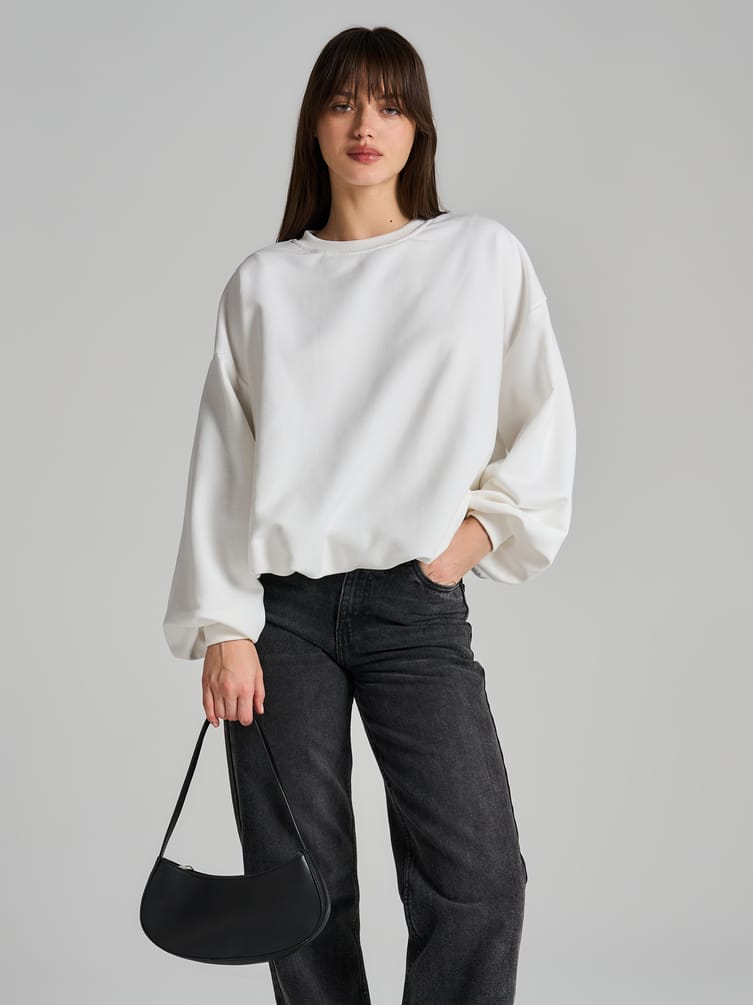 Свитшот с резинкой на талии