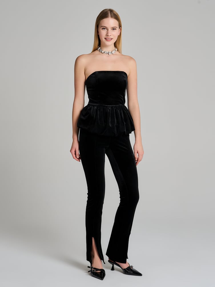 Корсет бархатный нарядный с баской