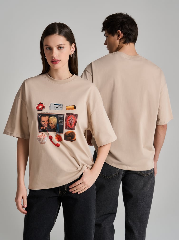 Футболка оверсайз с принтом Мосфильм