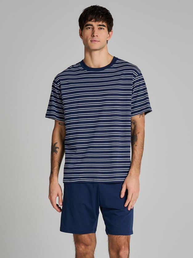 Пижама полосатая с шортами