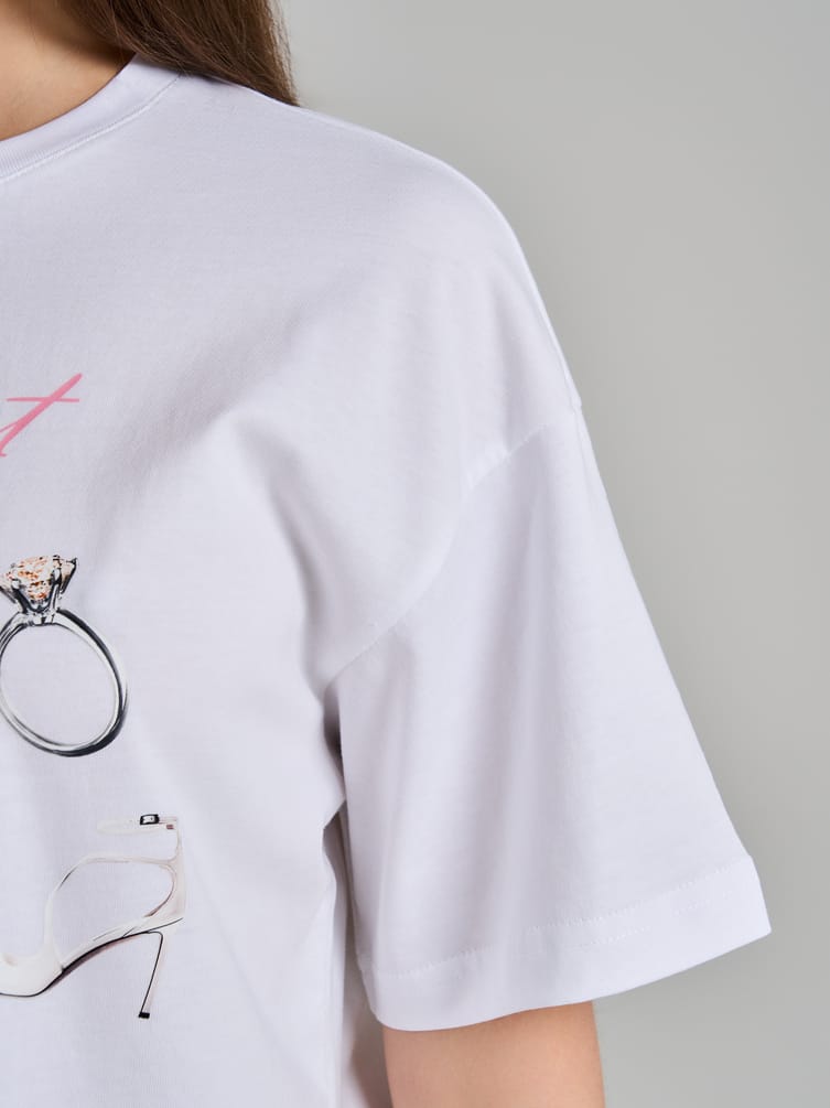 Футболка оверсайз из хлопка с принтом