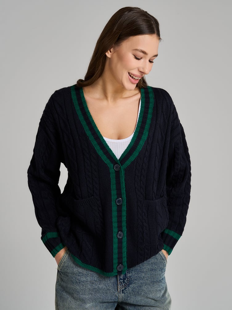 Кардиган вязаный оверсайз на пуговицах