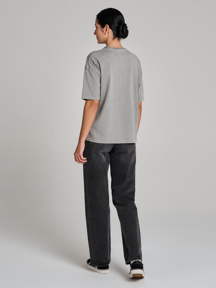 Хлопковая футболка оверсайз варенка с принтом