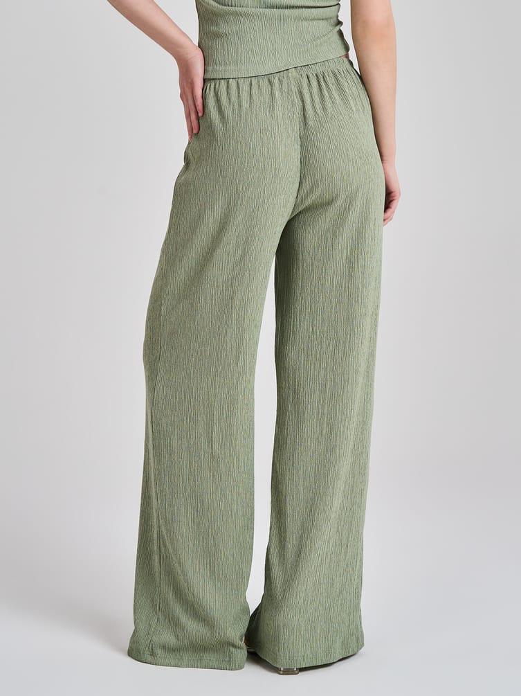 Брюки прямые из жатой ткани