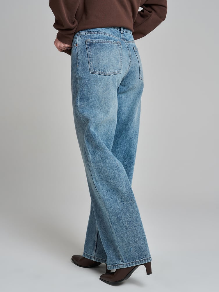 Джинсы Baggy с винтажной стиркой