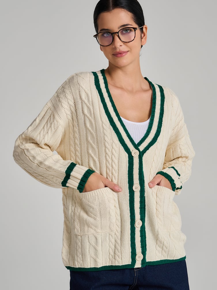 Кардиган вязаный оверсайз на пуговицах