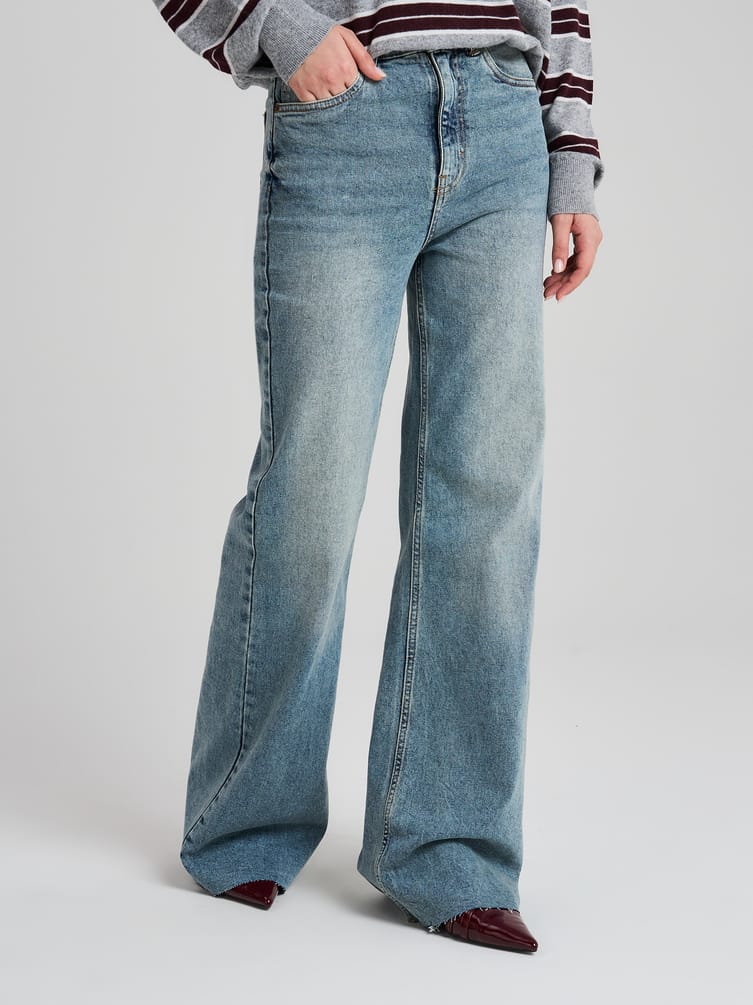 Джинсы wide leg широкие