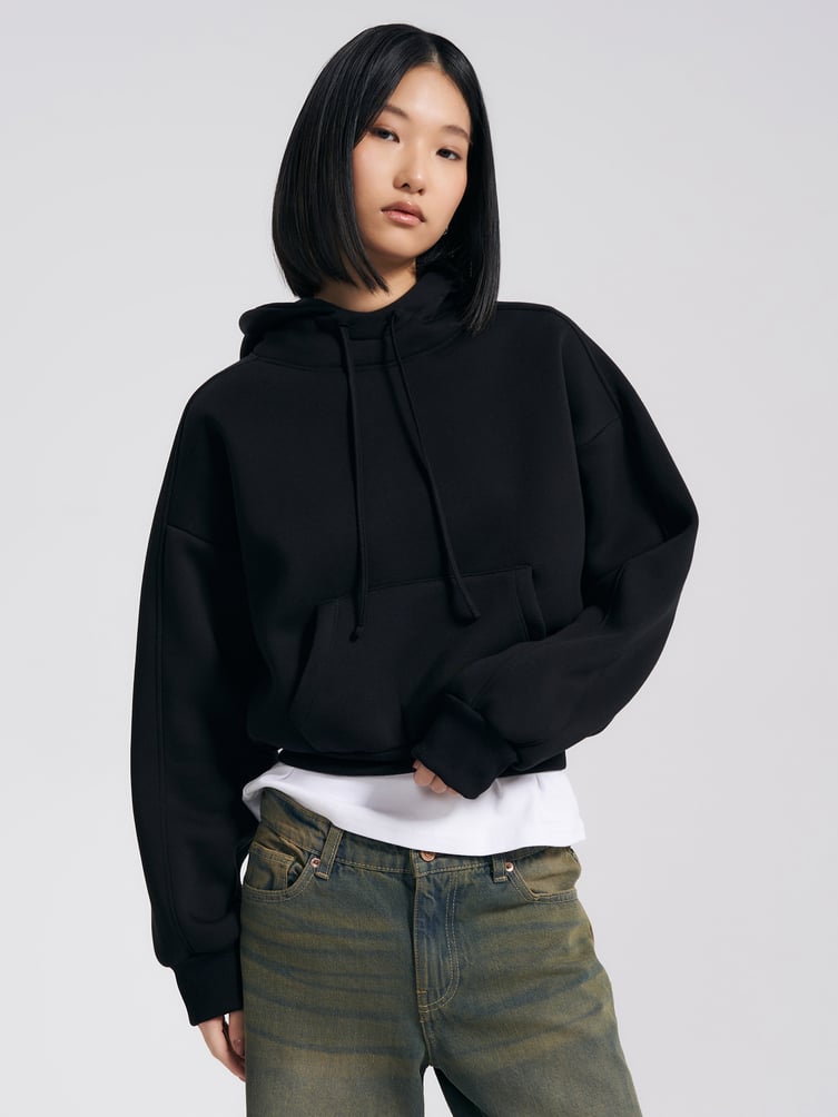 Теплое худи с капюшоном и начесом