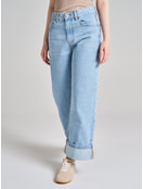 Джинсы широкие с подворотами