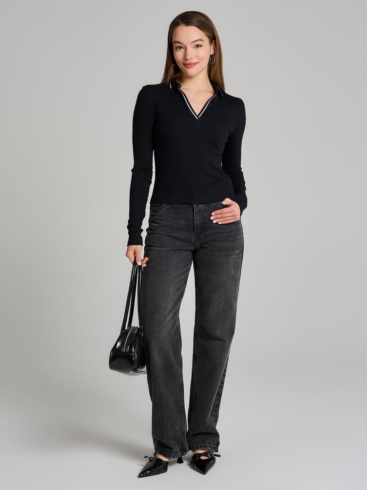 Рубашка-поло с длинным рукавом