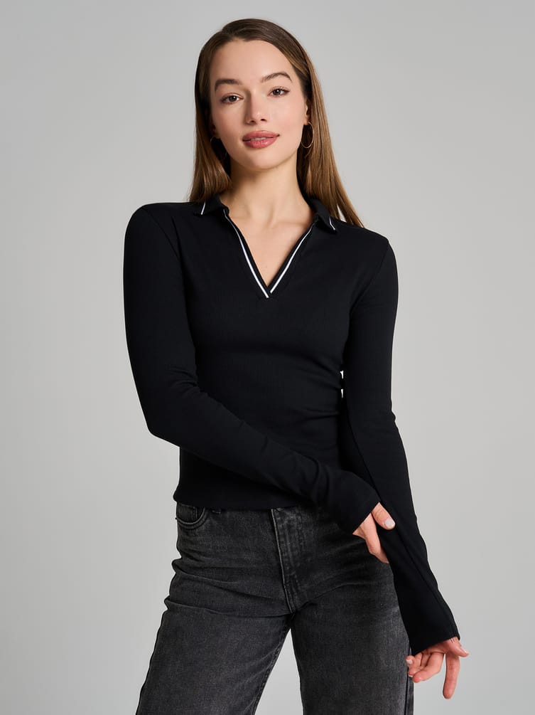 Рубашка-поло с длинным рукавом