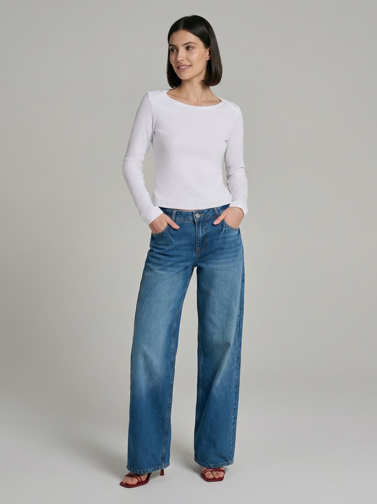 Джинсы бойфренды широкие